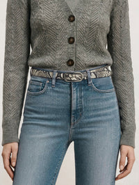 VERONICA BEARD Snake Embossed Loop Belt in Natural Multi – Image 2