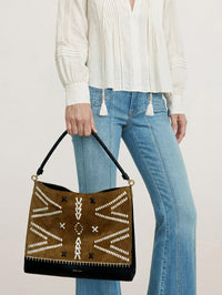 VERONICA BEARD STITCH MOTIF BAG IN ACORN MULTI – Image 3