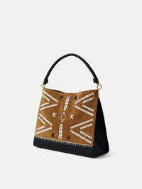 VERONICA BEARD STITCH MOTIF BAG IN ACORN MULTI – Image 6