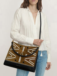 VERONICA BEARD STITCH MOTIF BAG IN ACORN MULTI – Image 7