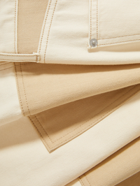 Taylor Color-Block Wide Leg Jean in Ecru Stone Khaki by VERONICA BEARD - View 6