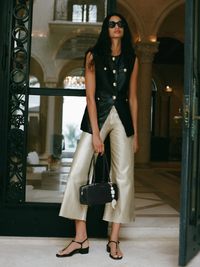 Taylor Cropped Wide-Leg Jean in Gold by VERONICA BEARD - View 2