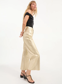 Taylor Cropped Wide-Leg Jean in Gold by VERONICA BEARD - View 5