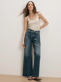 Taylor Crossover-Waistband Wide Leg Jean in City Lights by VERONICA BEARD - View 3