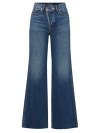 Taylor Crossover-Waistband Wide Leg Jean in City Lights by VERONICA BEARD - View 6