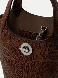 VERONICA BEARD Tooled Anchor Bag in Chocolate – Image 3