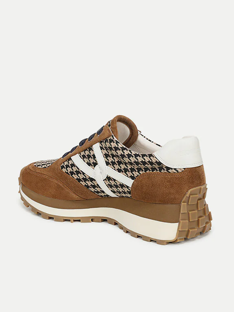 Valentina Brown Suede Houndstooth Sneaker