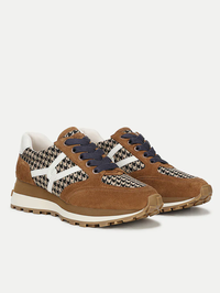 Valentina Brown Suede Houndstooth Sneaker