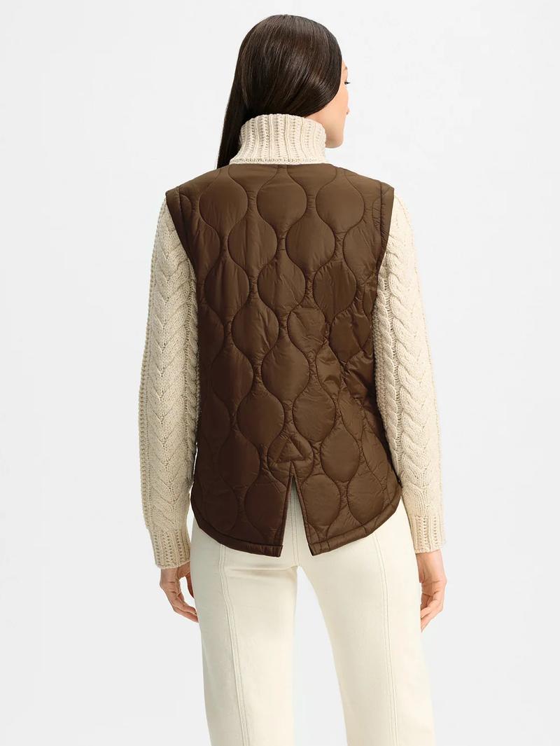 Patra Knit-Sleeve Quilted Jacket