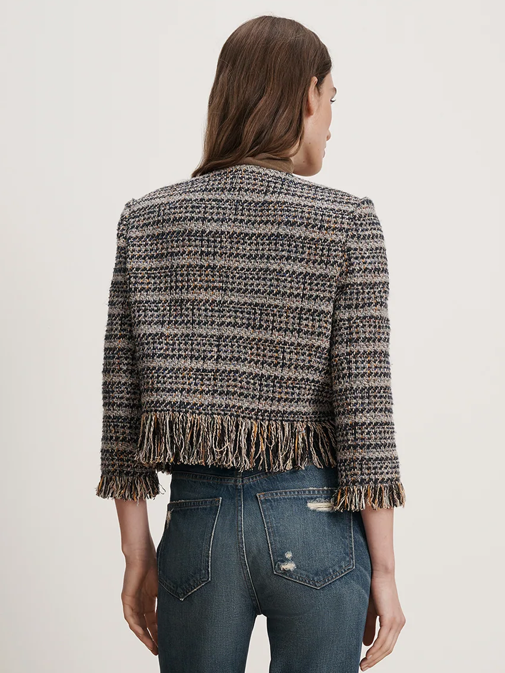 伊藤様Theory Beverly Tweed Fringe Slim JKT GOBELIN-STYLE JACQUARD