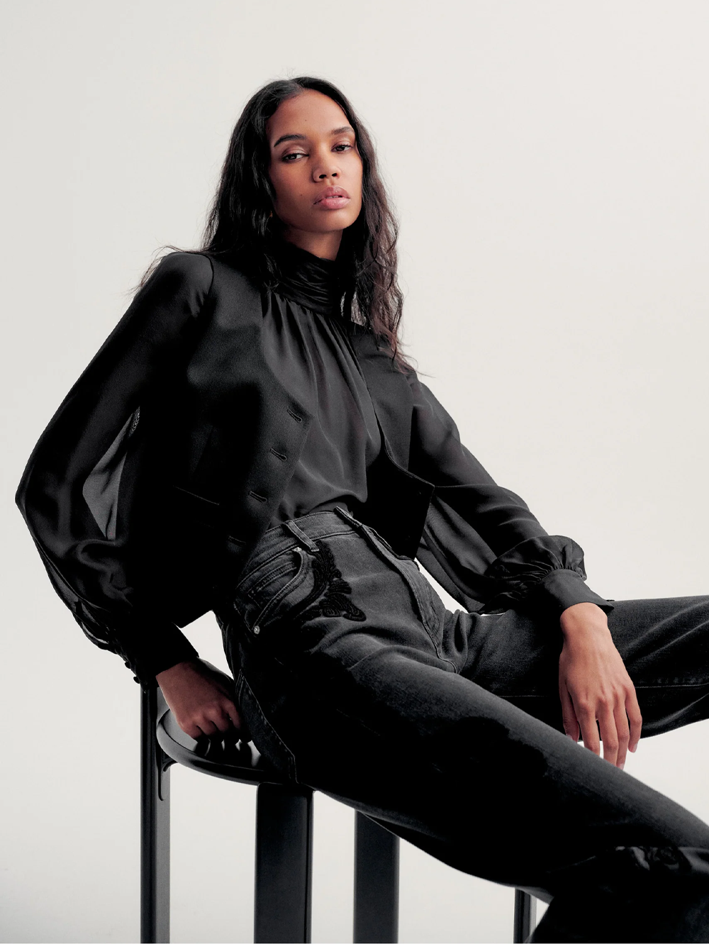 Alyssa Silk Turtleneck Blouse