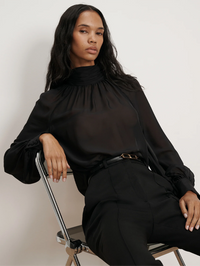 Alyssa Silk Turtleneck Blouse