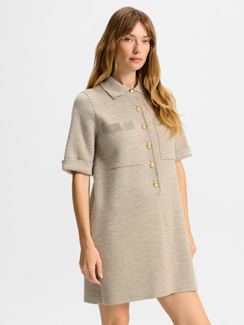 Madden Merino Wool Mini Shirtdress