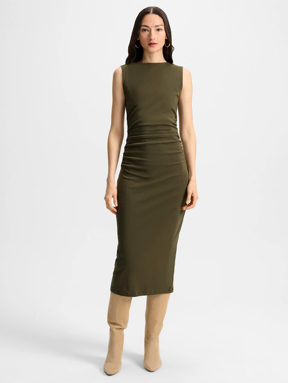 Charissa Stretch-Cotton Midi Dress