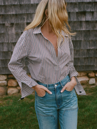 Draymond Striped Cuff-Sleeve Shirt