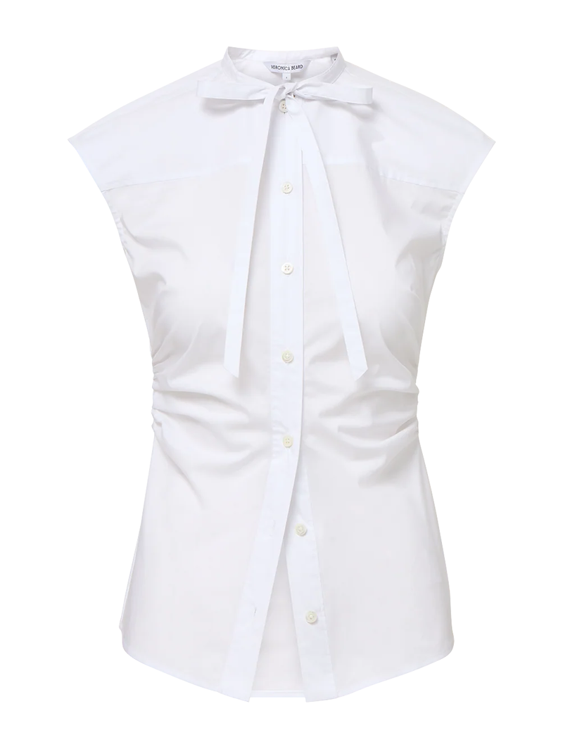 Joon Tie-Neck Button-Down Blouse