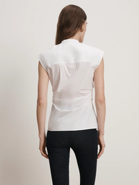 Joon Tie-Neck Button-Down Blouse