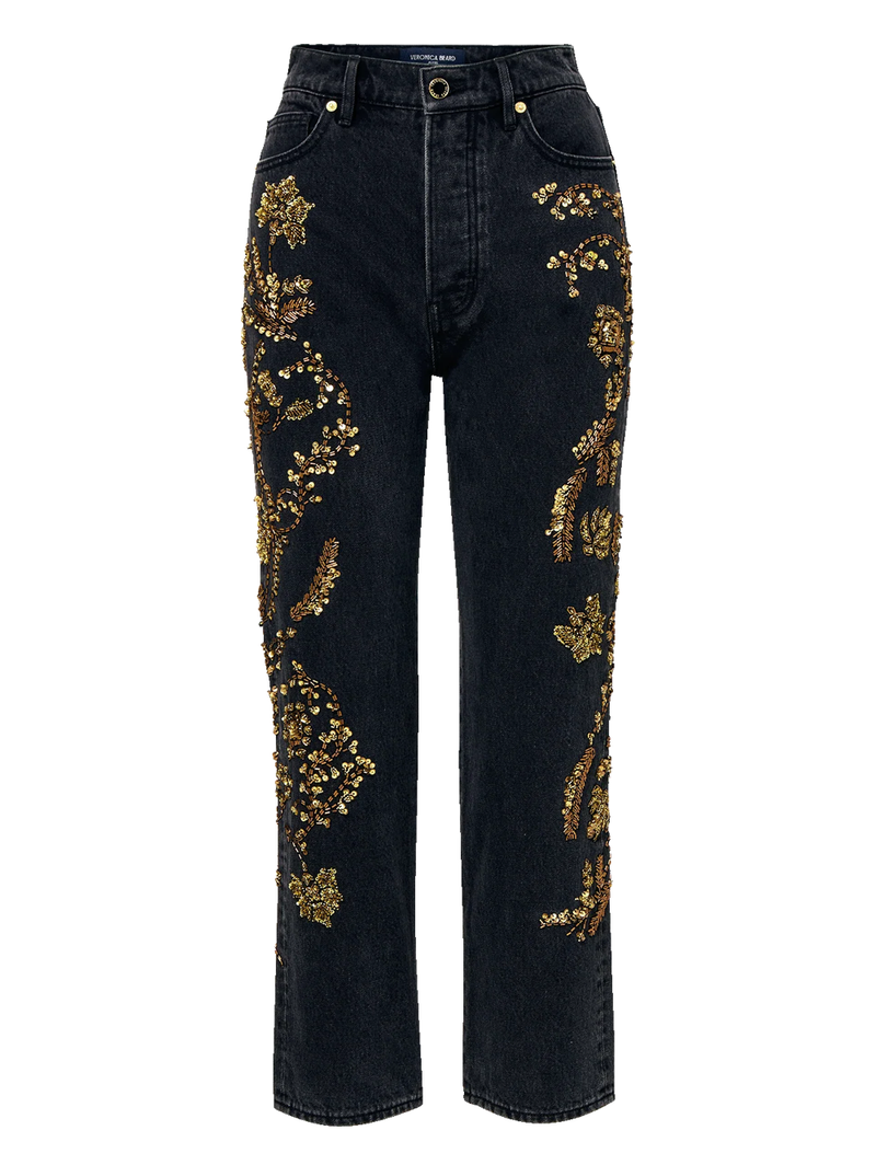 Daniela Embellished Straight-Leg Jean