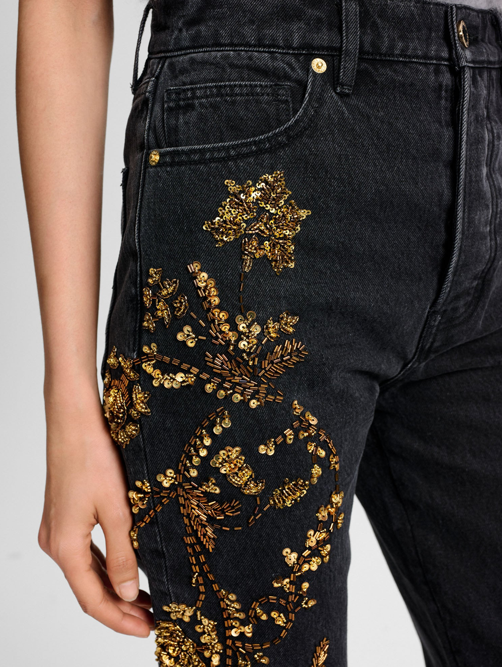 Daniela Embellished Straight-Leg Jean