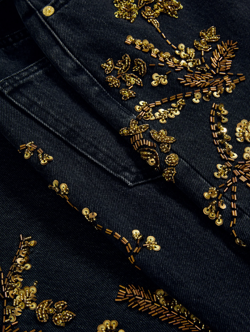 Daniela Embellished Straight-Leg Jean