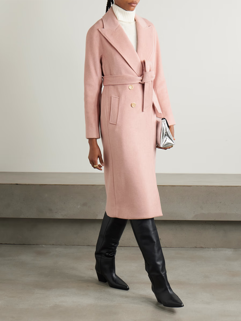 Della Double-Breasted Dickey Coat