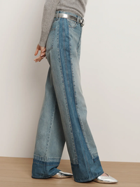 Taylor Color-Block Wide-Leg Jean