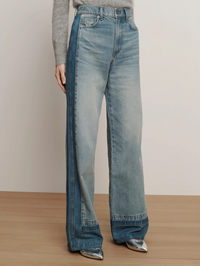 Taylor Color-Block Wide-Leg Jean
