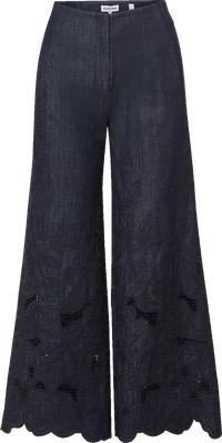 Osborne Wide-Leg Eyelet Pant