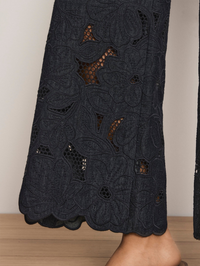 Osborne Wide-Leg Eyelet Pant