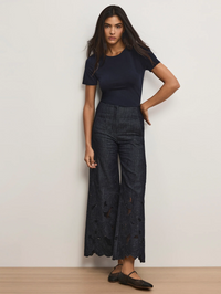 Osborne Wide-Leg Eyelet Pant