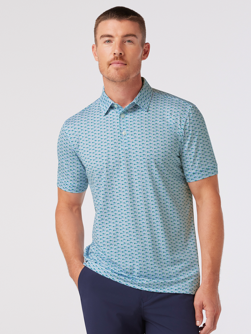 Versa Short Sleeve Polo in White Island Time
