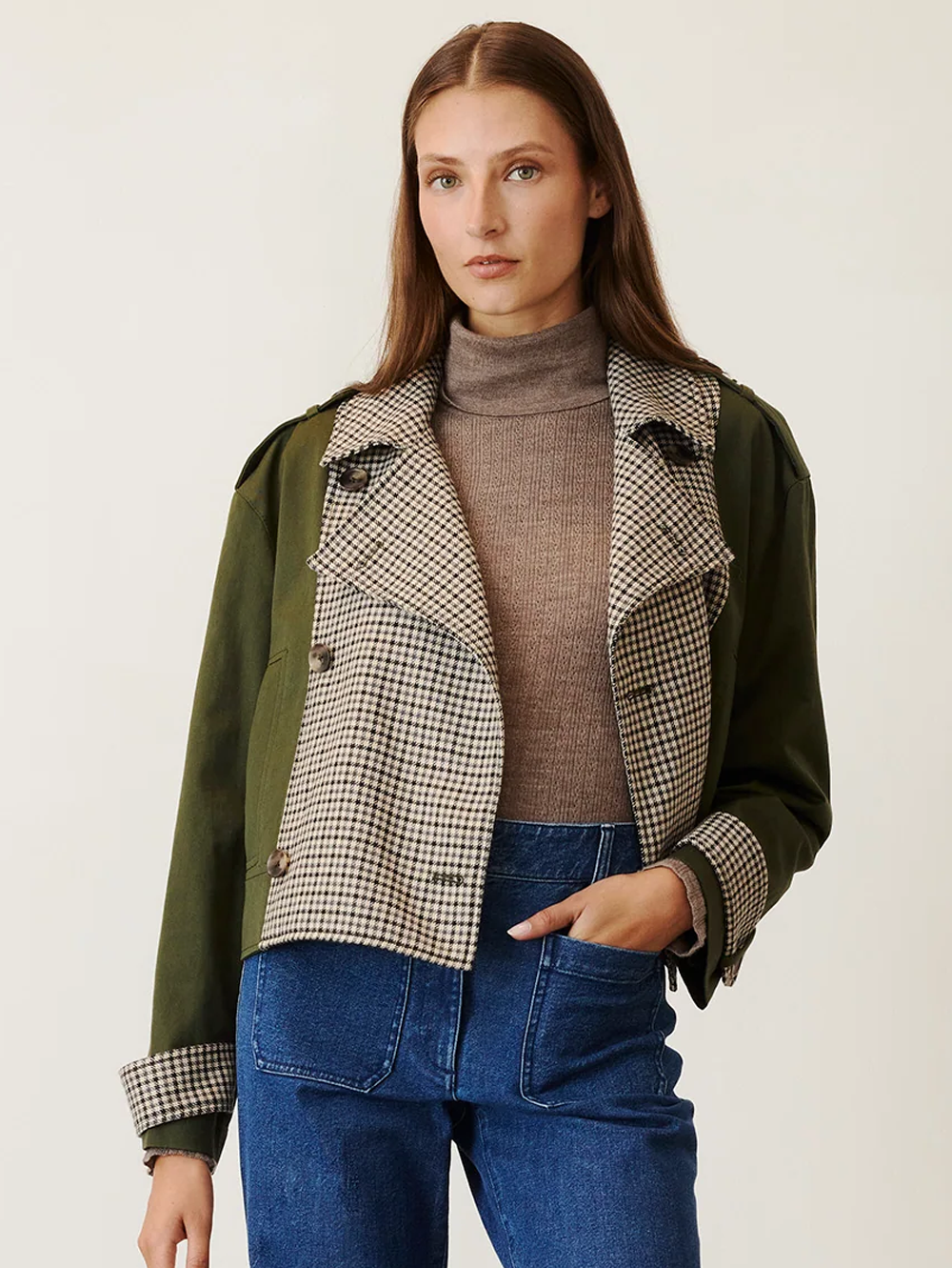 Walton Double Breasted Plaid Jacket