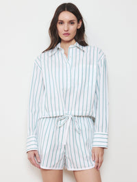 WE-AR4 The Court Short in White Green Stripe in 982 WHITE GREEN STRIPE – Image 4
