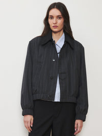 WE-AR4 The Oxford Bomber in Charcoal Pinstripe – Image 2