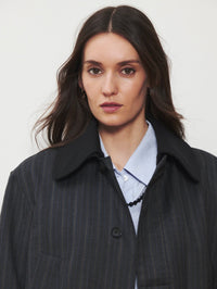 WE-AR4 The Oxford Bomber in Charcoal Pinstripe – Image 3