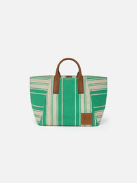 WE-AR4 THE RIVIERA TOTE IN BRIGHT GREEN STRIPE – Image 2