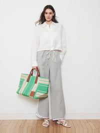 WE-AR4 THE RIVIERA TOTE IN BRIGHT GREEN STRIPE – Image 5