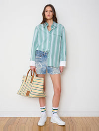 WE-AR4 THE RIVIERA TOTE IN TURQUOISE STRIPE – Image 5