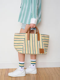 WE-AR4 THE RIVIERA TOTE IN TURQUOISE STRIPE – Image 6