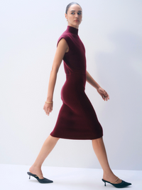 Cashmere Sleeveless Dress in Sangria by WHITE & WARREN - View 4