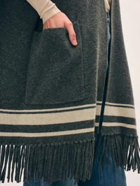 Cashmere Blend Fringe Poncho