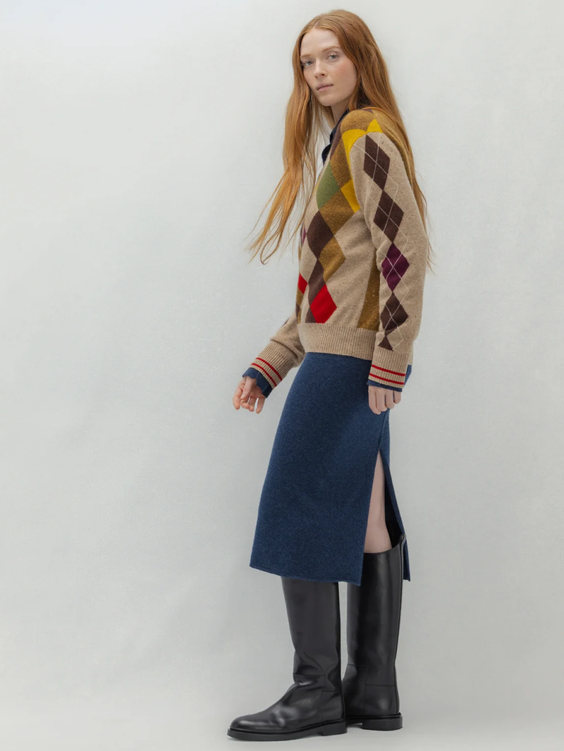 Oddball Argyle V-Neck Sweater