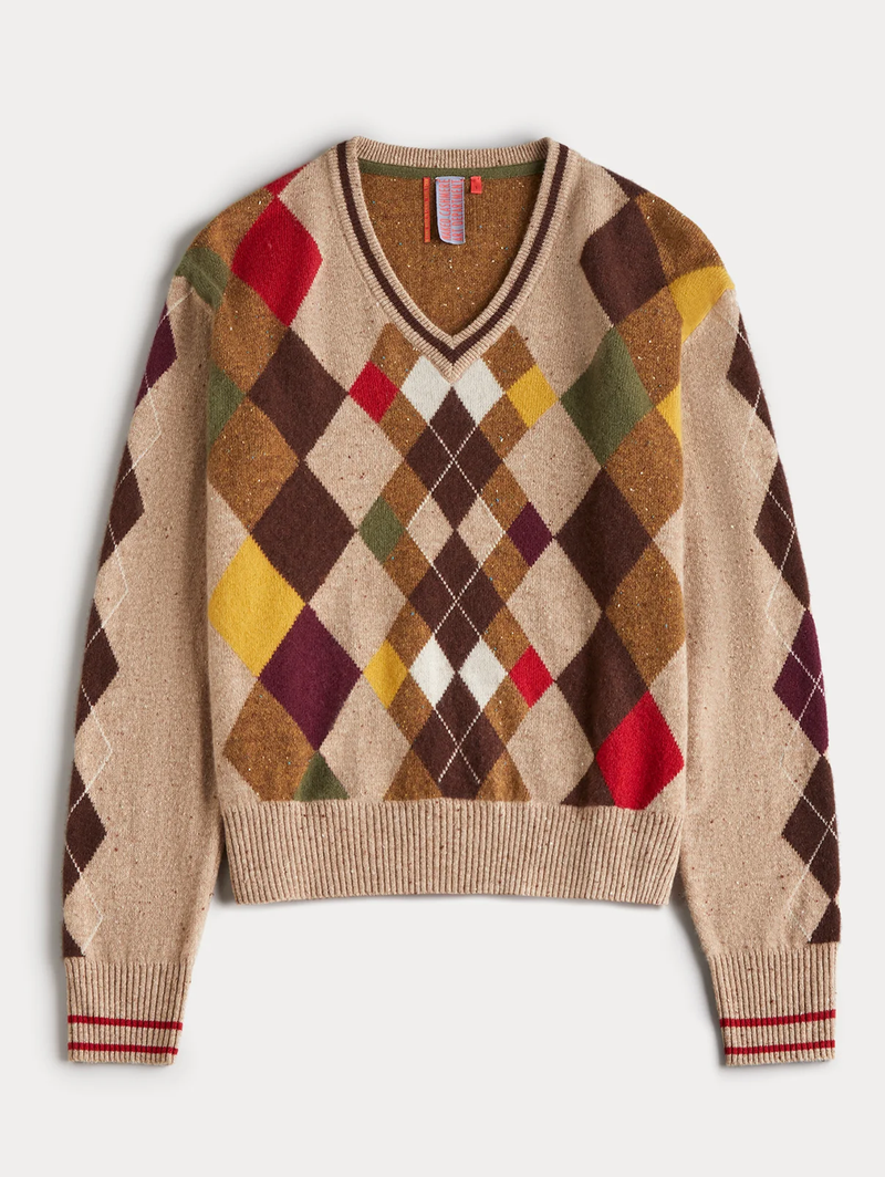 Oddball Argyle V-Neck Sweater