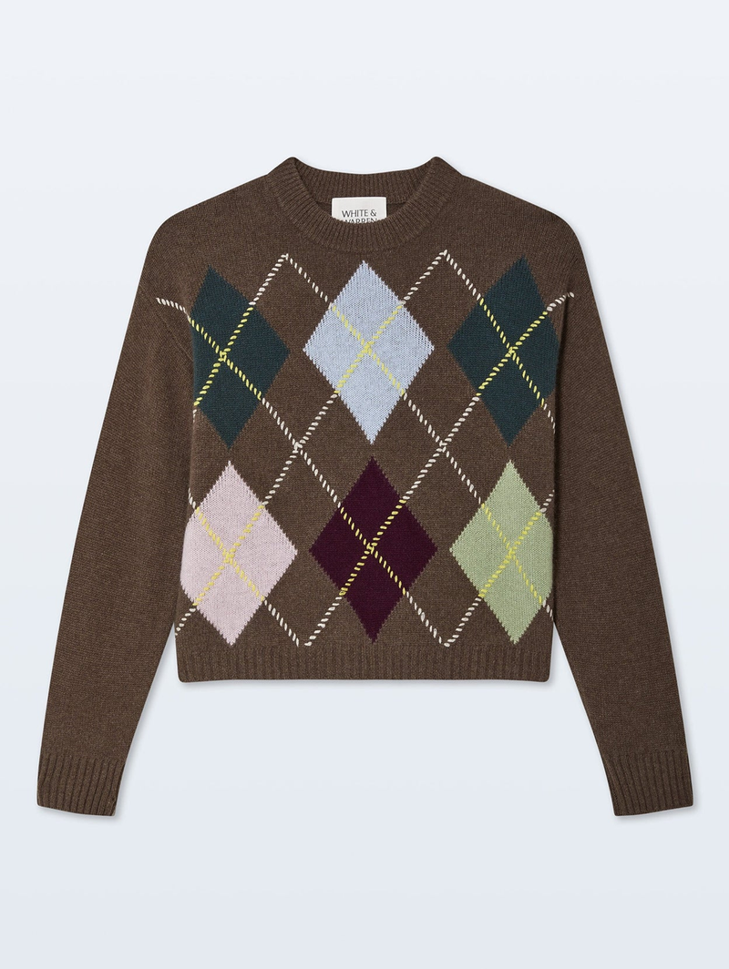 Cashmere Argyle Crewneck