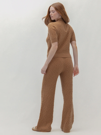 Cable Knit Wide-Leg Pant