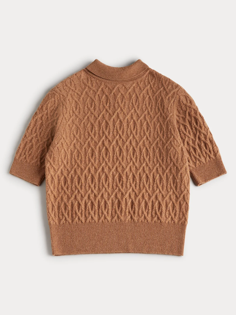 Cableknit Mock Neck