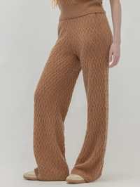 Cable Knit Wide-Leg Pant