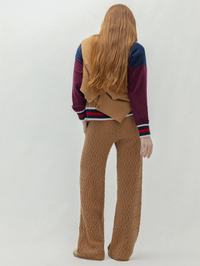 Cable Knit Wide-Leg Pant