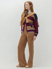 Cable Knit Wide-Leg Pant