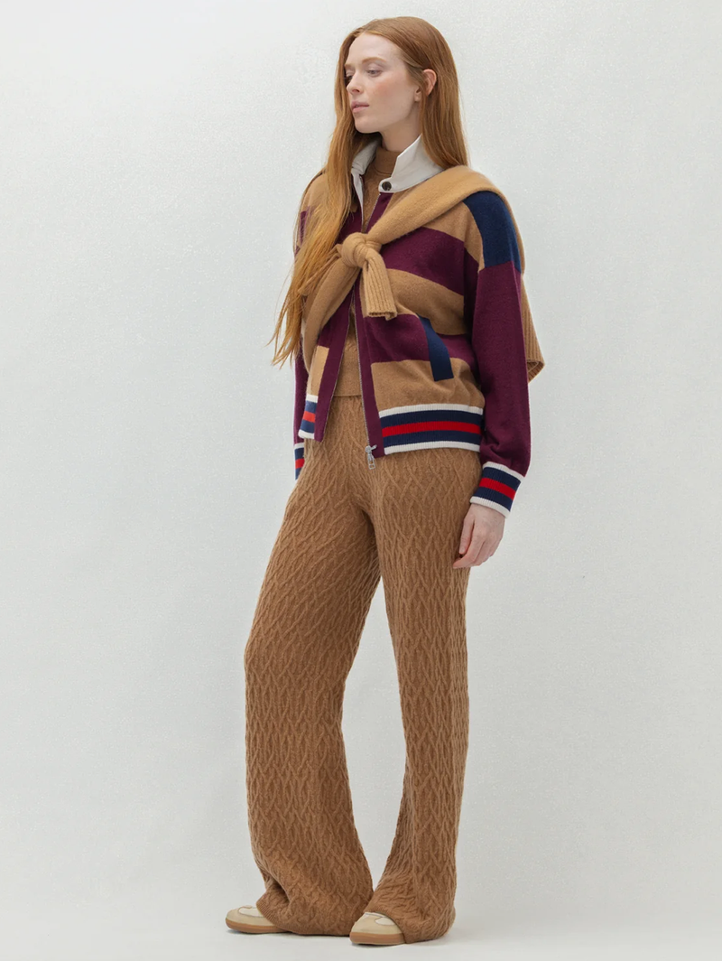 Cable Knit Wide-Leg Pant
